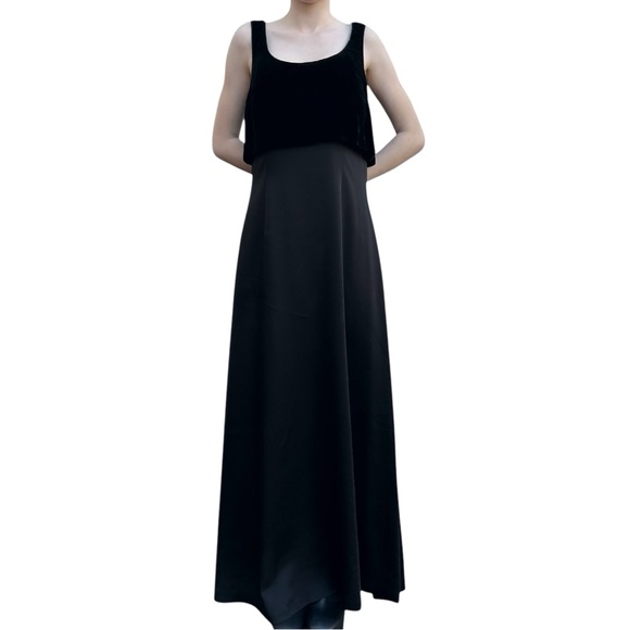 Vintage Nicole Miller Empire Dress Size 2 Velvet Satin Gown Whimsigoth Witchy - Picture 2 of 16